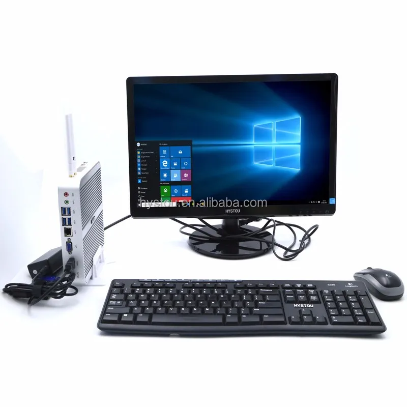 
HYSTOU Desktop Mini PC Core i5 Mini Desktop 256G SSD Fanless PC Barebone Micro Computer Hardware with SD Card 