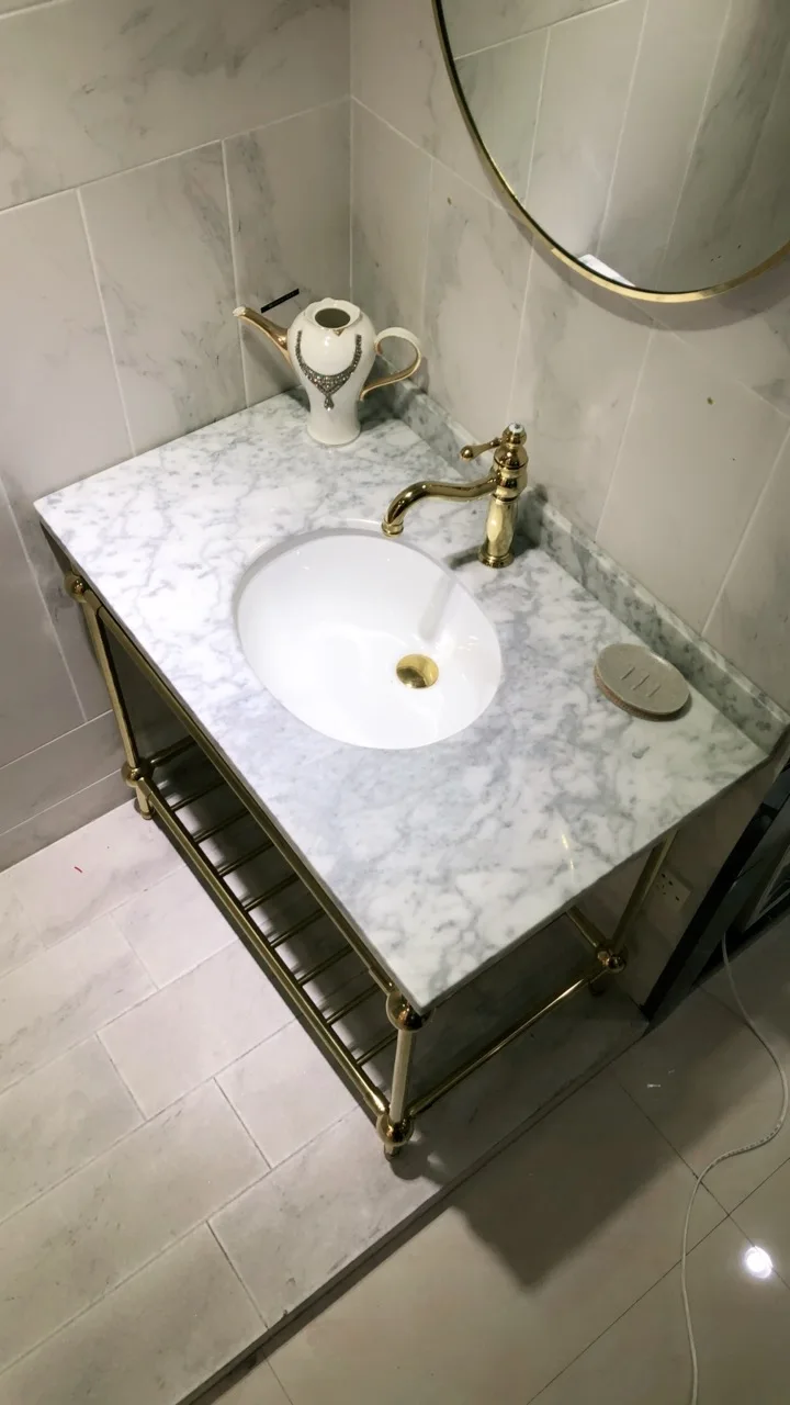 bathroom sink metal frame