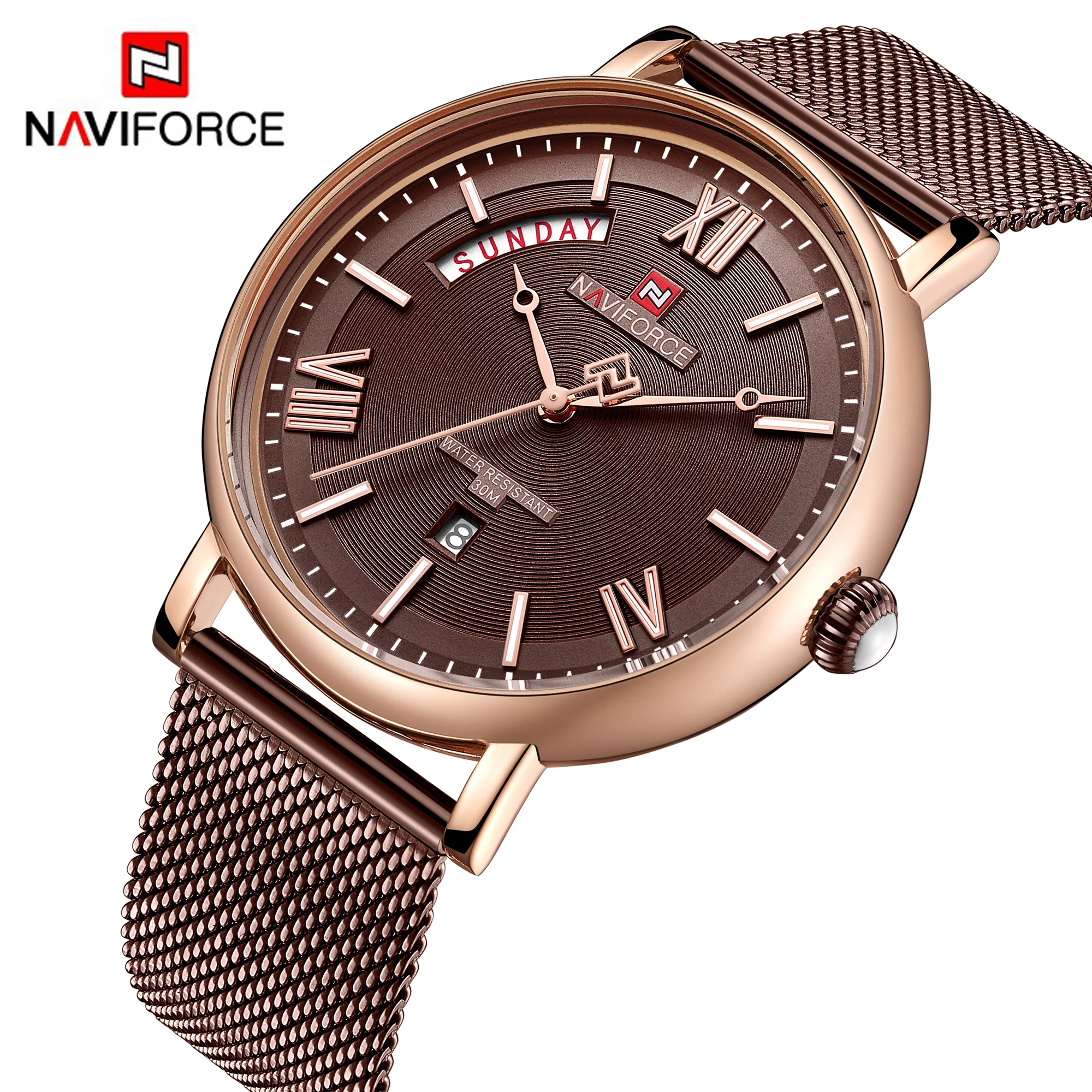 NAVIFORCE 3006  Luxury Montre Homme Full Steel Men Wristwatch