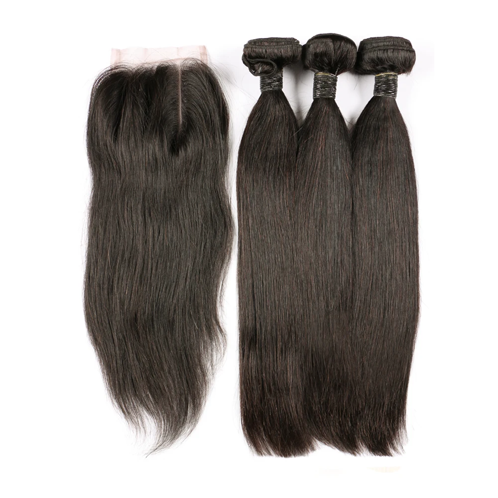 

TOOCCI CLASSIC 3+1 no shedding virgin Indian straight human hair with Lace Closure