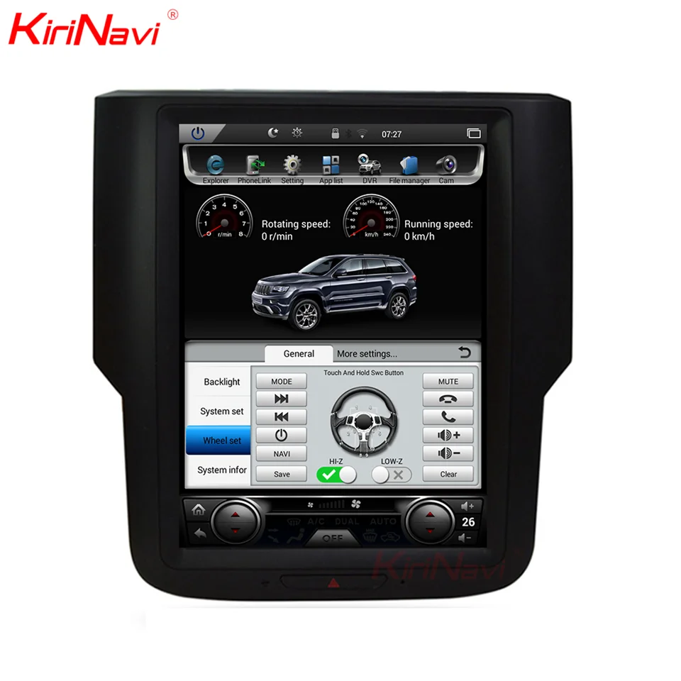 

KiriNavi Vertical Screen Tesla Style android 10.0 10.4" car radio gps for dodge ram navigation multimedia