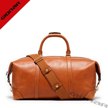 Customized Tan Color Gionar Brands Large Size Mens Custom Full Grained Leather Duffle Bag - Buy ...