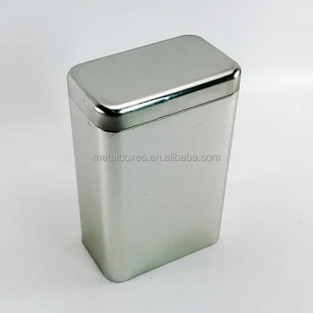 rectangular metal box with lid