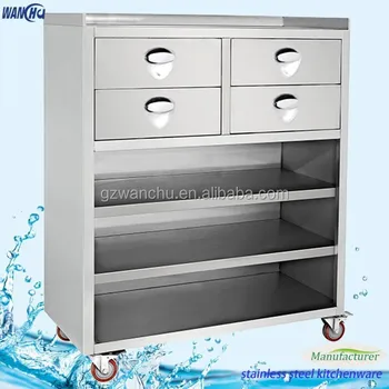 Kitchen Stainless Steel Mobile Storage Cabinet Commercial