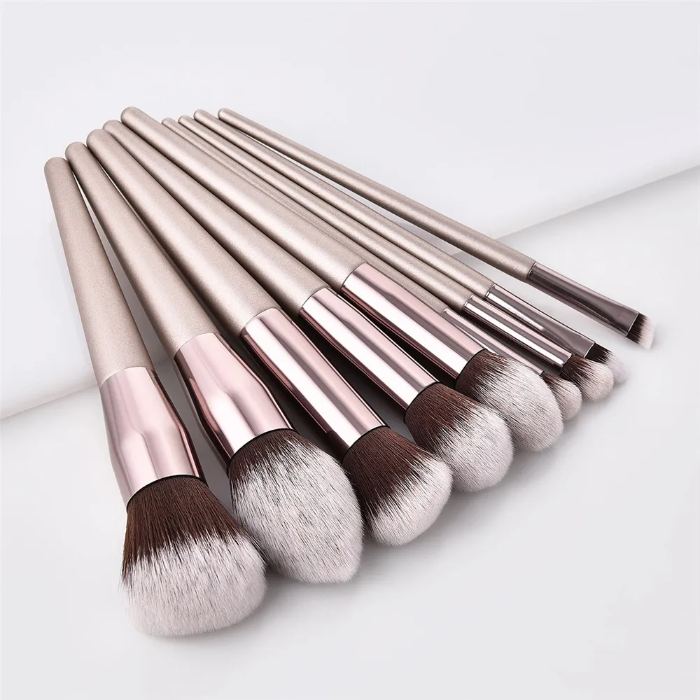 

10pcs cosmetic make up brush Champagne color makeup brushes set, Champagne makeup brush set