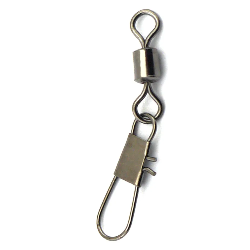 

200Pcs/Lot rolling swivels with interlock snap Lure Connector 4# 14kg/Brand Steel Alloy Fishing Tools