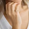 Unique Stainless Steel Curb Chain S Letter Ring Personalized Gold Initial Ring
