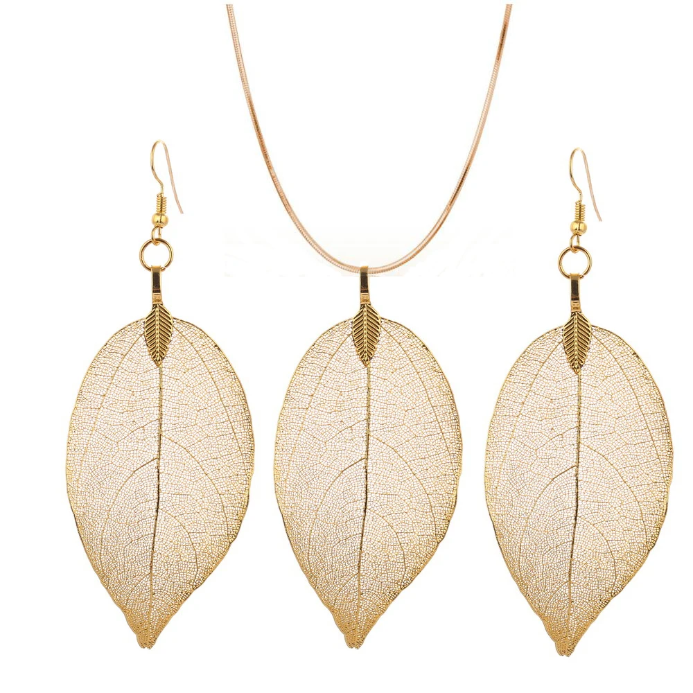 

2017 Fashion Brincos Bohemian Long Earrings Unique Natural Real LeafNatural Real Leaf Big Earrings For Women Fine Jewelry Gift, N/a