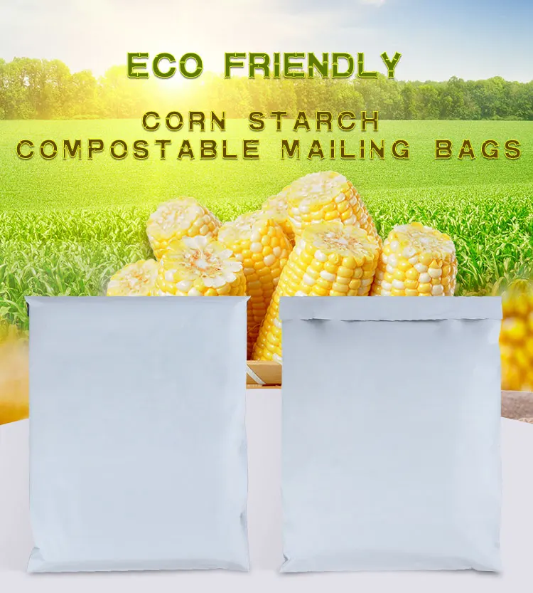 100 Biodegradable Compostable Corn Starch Based Poly Mailer Envelope Plastic Packaging Bag With