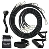 New Design Colorful 11 pieces resistance band with Carabiners/Wall Anchors/Ankle Straps