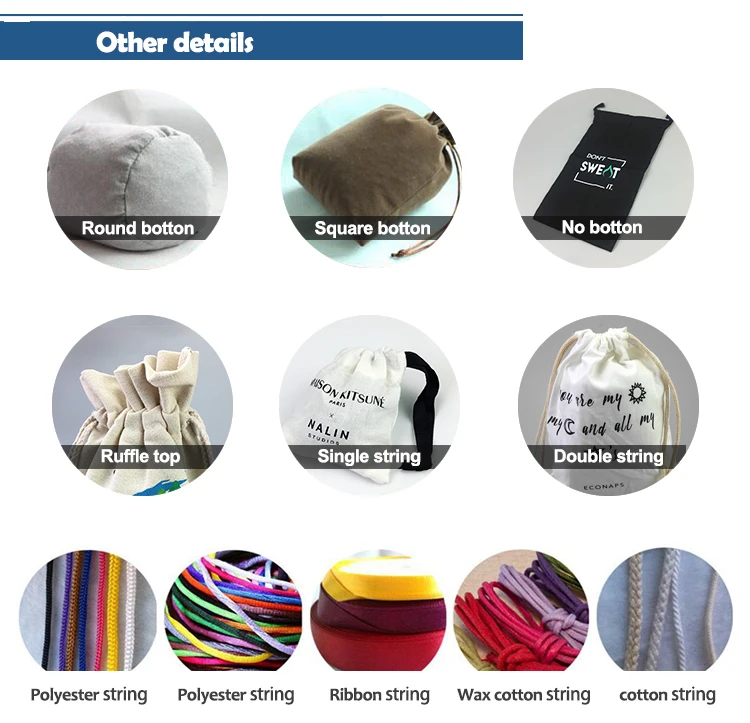 Cotton Fabric Handbag Dust Bagsdrawstring dust bag for gift
