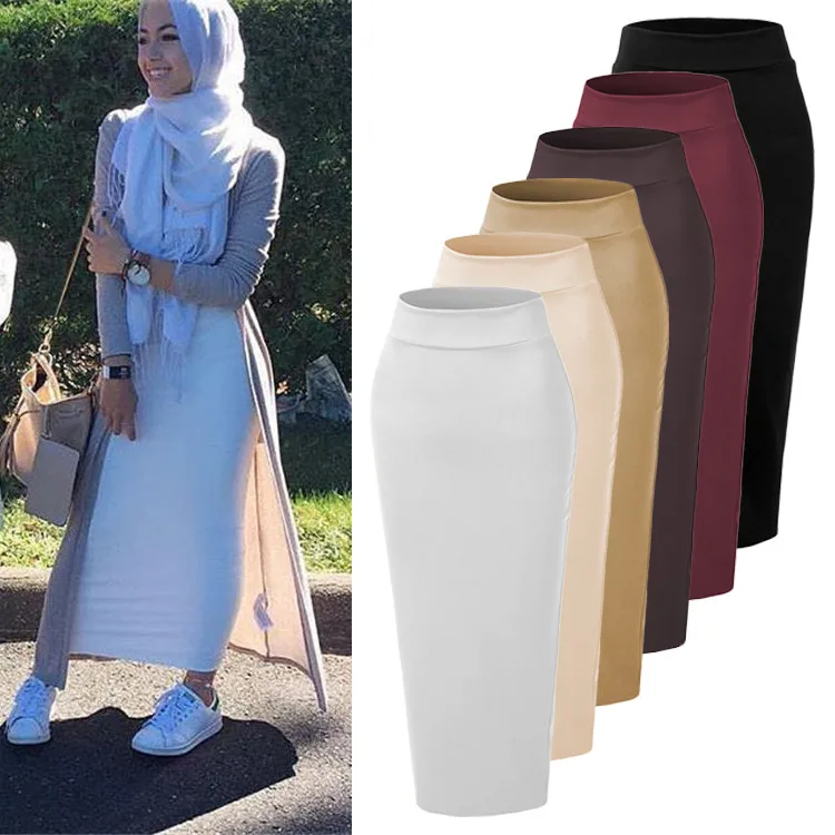 

Fashion Light Brown Beautiful Girl Skirt Long Skirt for Muslim Women, Brown,black,apricot,white,wine red,coffee