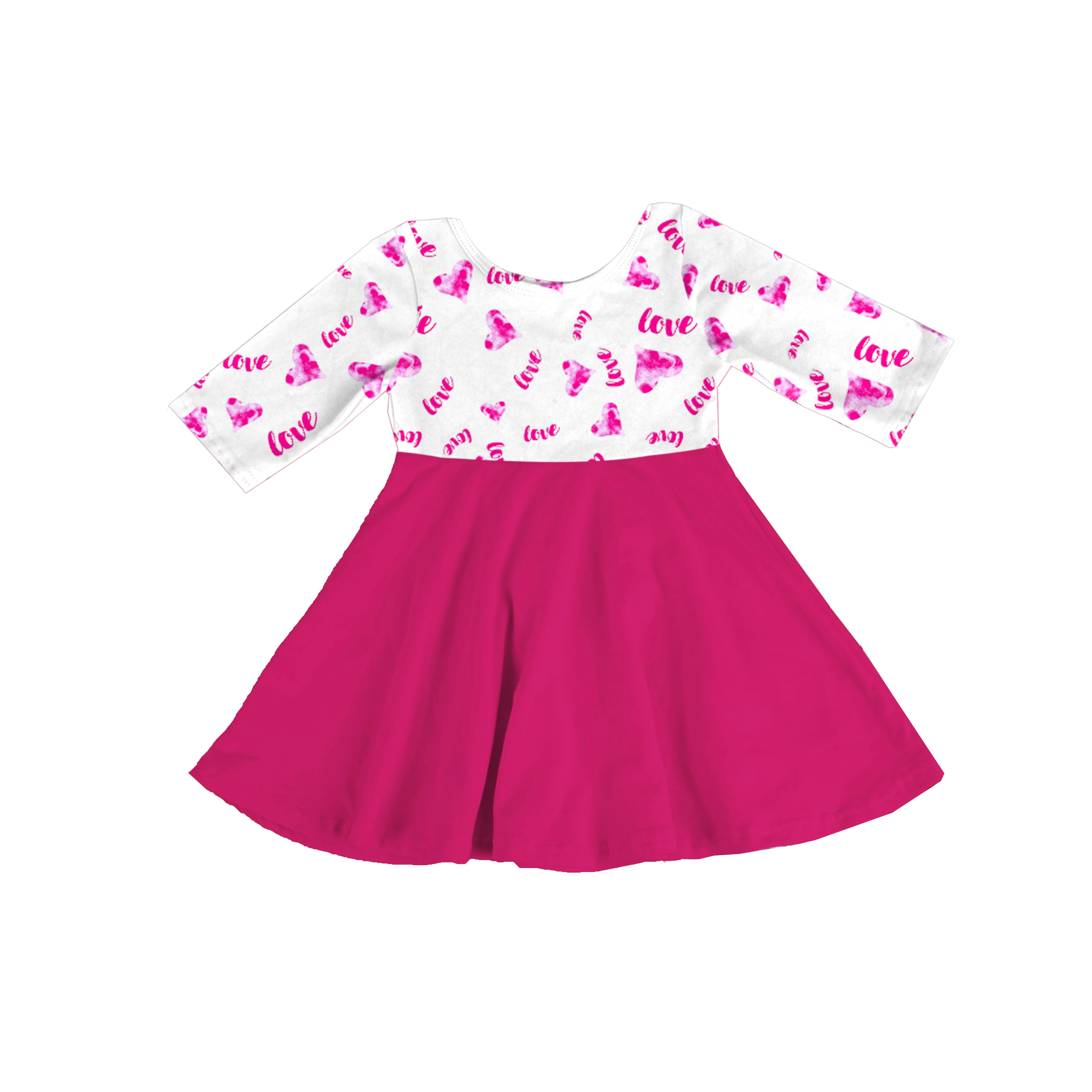 

Best selling new high quality girl blousebaby valentine dress little girl love pattern baby dress girls, Picture