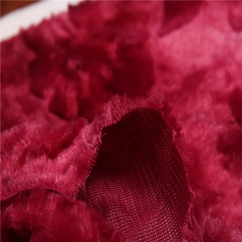 
Plain microfiber solid yarn yard embossed polyst faux fur pv fleece fabric 