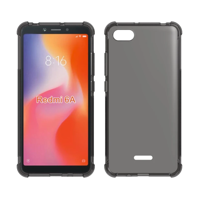 Transparent Shockproof soft Tpu cover case For Xiaomi Redmi 6 A