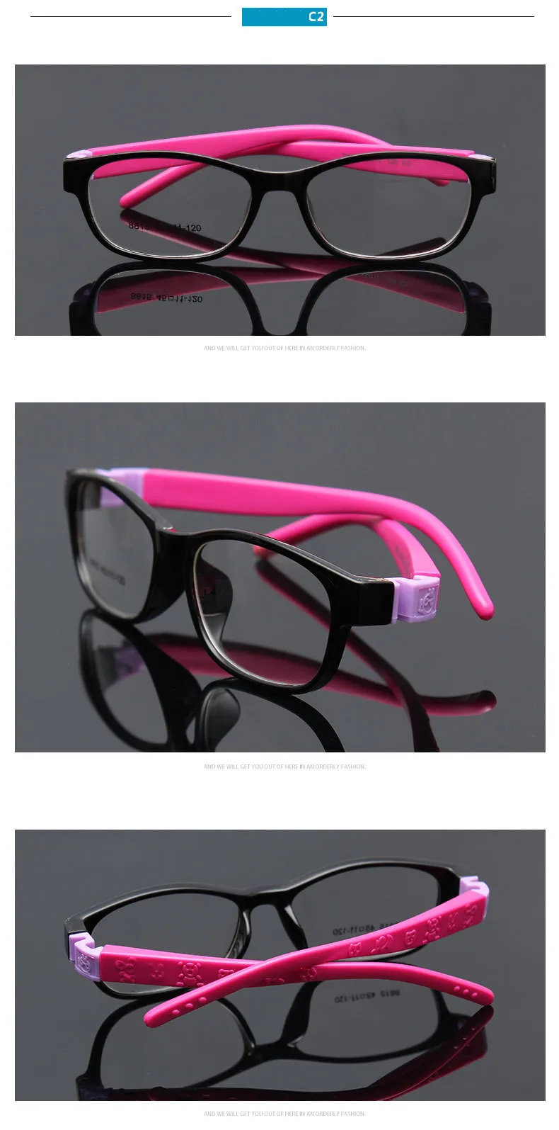 Kids Optical Eyeglasses No Screw Bendable,Children Glasses Frame Tr90