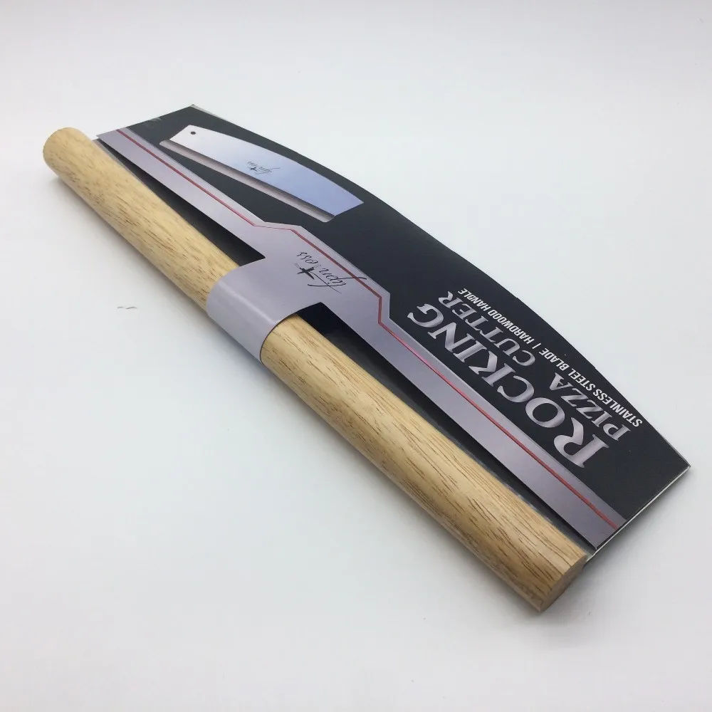 Amazon Customized Rocker Pizza Cutter,Pizza Knife With Rubber Wooden