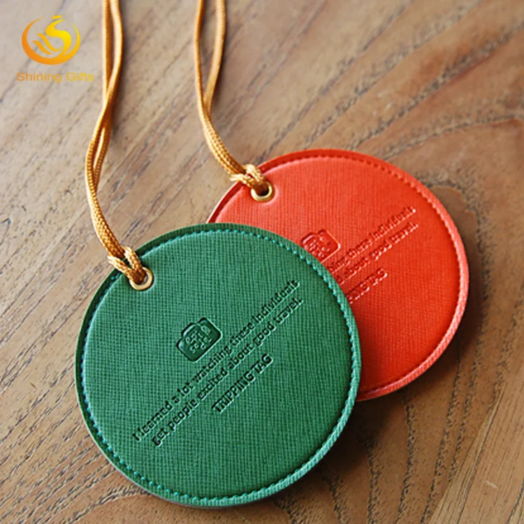 

Custom Debossed Logo Luggage Tag Travel Luggage Bag Round Tags for Wholesale, Customized