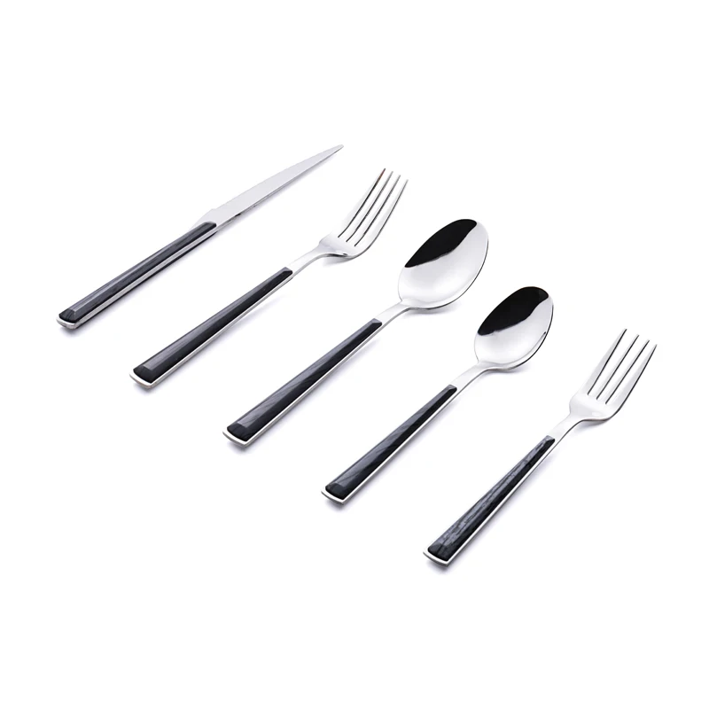 2019 Luxury Cutlery Set Stainless Steel Black Handle Flatware