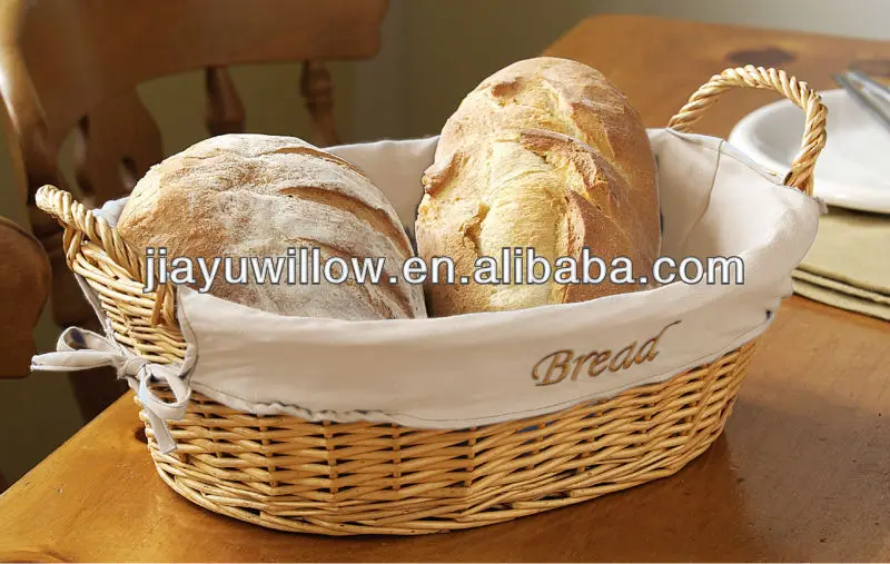 Cheap Natural Wicker Bread Basket Dry Fruit Basket Decoration With Neat