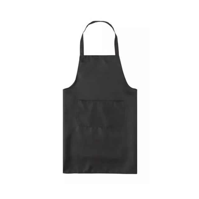 

Wholesale Custom Logo Black Cotton Polyester Waterproof BBQ Cooking Cleaning Bib Aprons For Cafe Restaurants Kitchen