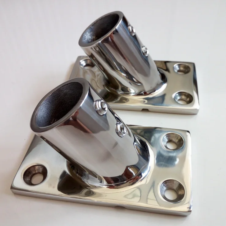 Stainless Steel Pipe Base 45 Degree Stanchion Base Marine Hardware ...