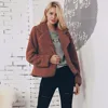 New European female jacket and American imitation fur plush loose jacket coats
