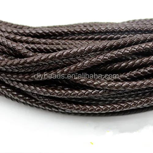 

wholesale 5mm round braided leather cord for make braided leather bracelet round leather string, Colorful