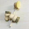 natural scrubbing purpose eco friendly palm dish brush for kitchen pan cleaning bowl coconut brush