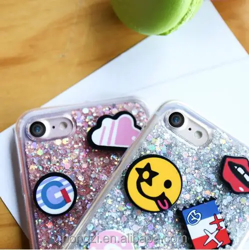 

Bling Sequins 3D Cartoon Patterns Glitter Cute Silicone Case For iPhone 7 7Plus Back Cover For iPhone7 Plus Bag Case Coque