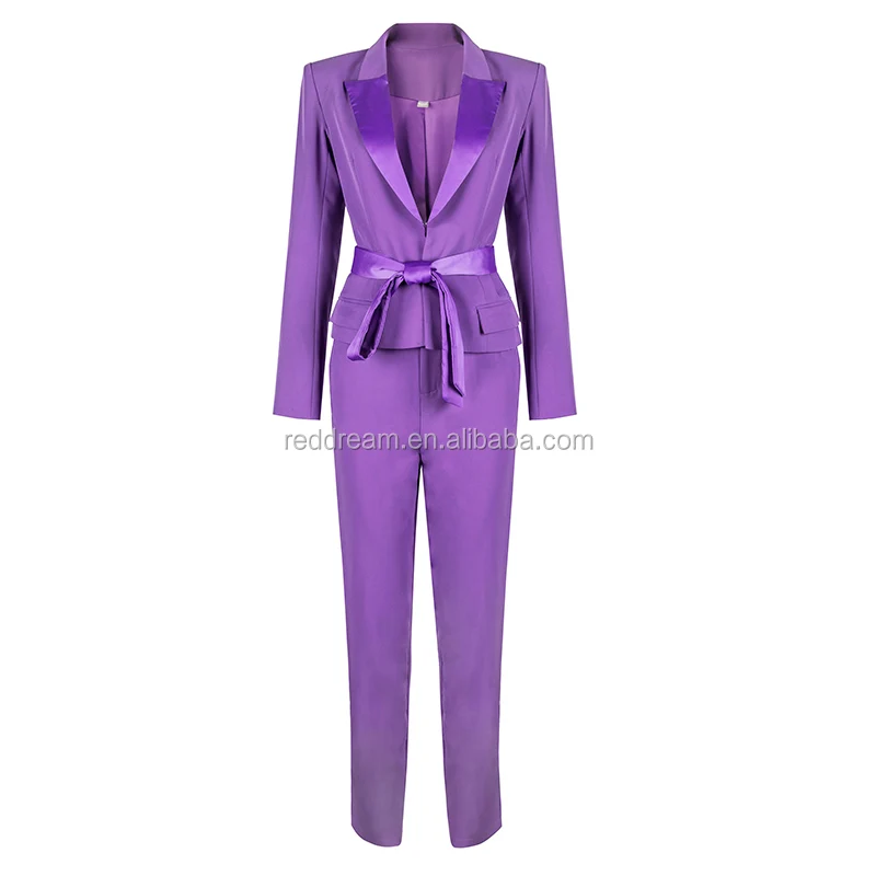 

Winter Sexy Black Purple Bandage Jumpsuit V-Neck Long Sleeve Celebrity Party Two Piece Set Women Clothing 2018, Shown