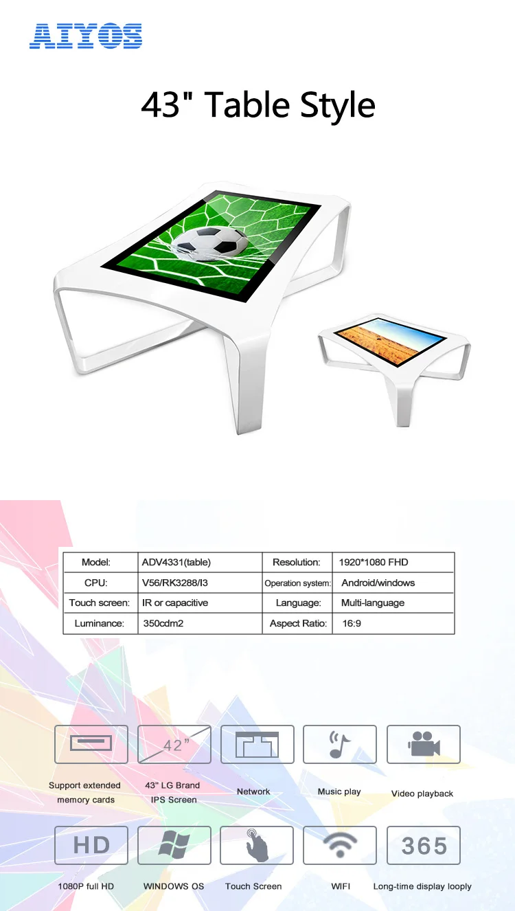 42 Inch Interactive Touchscreen Game Table Smart Coffee Table Emune