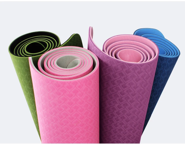 Home Exercise Gym Fitness 6mm Two Layer Printed Yoga Mat,Nude Yoga Mat