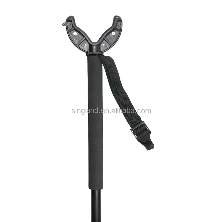 Telescopic Shooting Stick Hunting Stick V Shaped Rotating Yoke Shooting