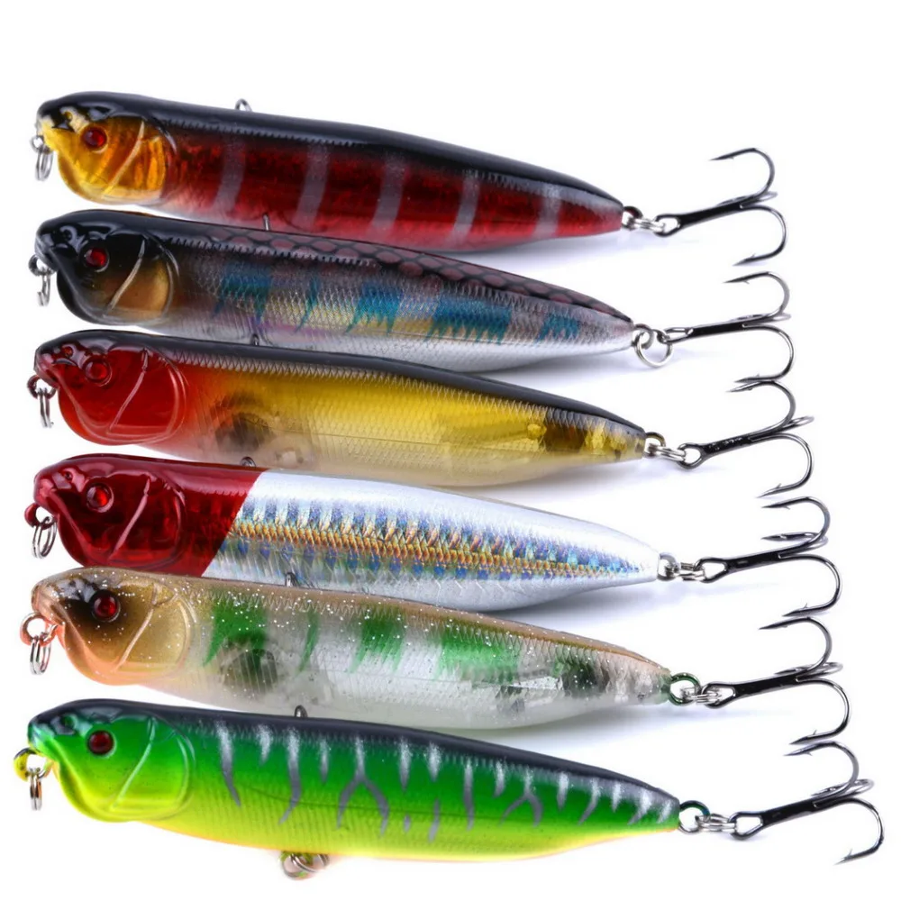 

11G 10.5CM Pencil Lures Plastic Hard Baits 6Pcs/Pack Artificial Fishing Lure Tackle isca artificial para pesca, N/a