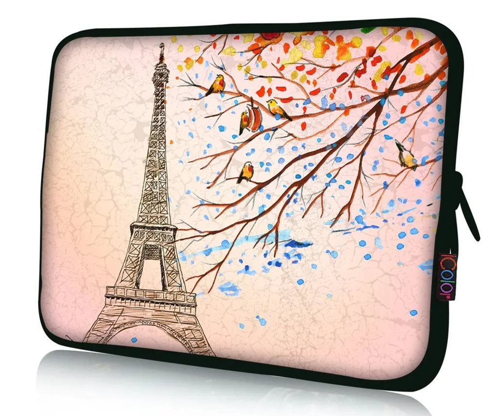 FBAps15-001 NEW Art design Eiffel Tower 14.5" 15" 15.4" 15.6" inch Computer Laptop Soft Neoprene Protection Bag Case Notebook Sleeve Cover Pouch Holder for Lenovo Idealpad Thinkpad /Dell Inspiron 1545 15 15r /Dell XPS 15z Alienware M15x /Apple Macbook Pro/ 15.5" Sony Vaio E Series/15.6" Hp