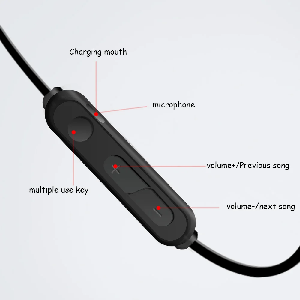 IPX3 Magnetic Headset Stereo Wireless Mobile Sport BT Earphone with Mic