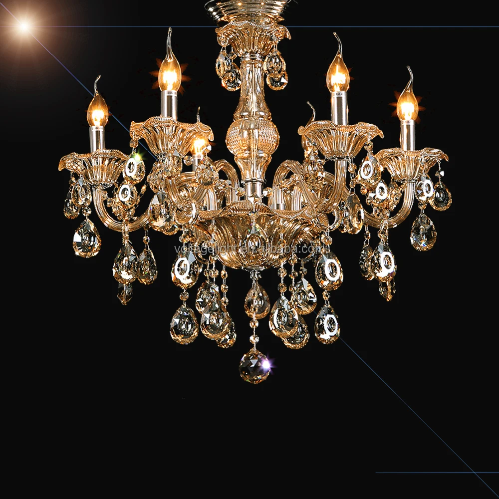 Modern Italian Crystal Chandeliers Classic Clear Amber Modern Italian Crystal Chandeliers Classic Clear Amber Smoke Stained Glass Candle Chandelier