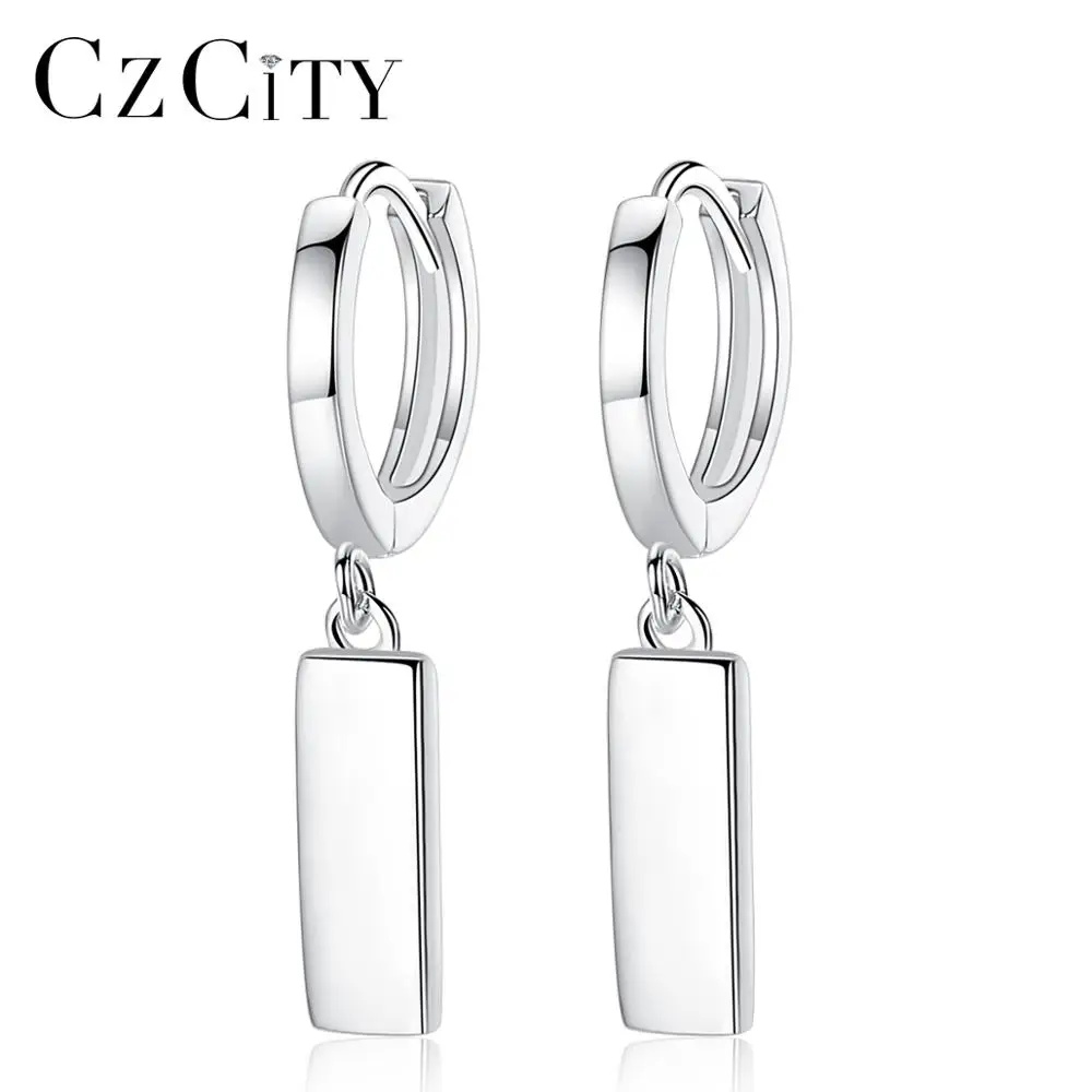 CZCITY Women Trendy Clip-on Earring Jewelry 925 Sterling Silver Huggie Earrings