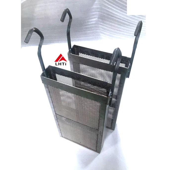 titanium basket mesh to hook with PP anode bags for Electroplating