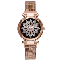 

New Arrival Women Mesh Magnet Lucky Flower Watch