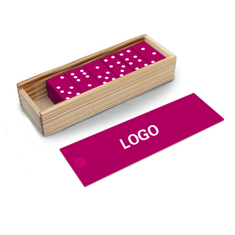 

Mini Wholesale Wood Dominoes Double 6 Game Domino Set In Wooden Box, Black