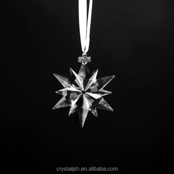 Personalized Hanging Crystal Glass Snowflake Christmas Ornaments