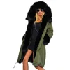 Amazon hot selling faux fur fur parka women's thicken faux fur hooded plus size parka jacket winter coat