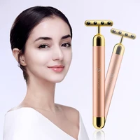 

2019 Skin Care Handheld Rose Quartz Facial Massager Microcurrent Face Lift Machine 24K Golden Pulse Vibration Beauty Bar