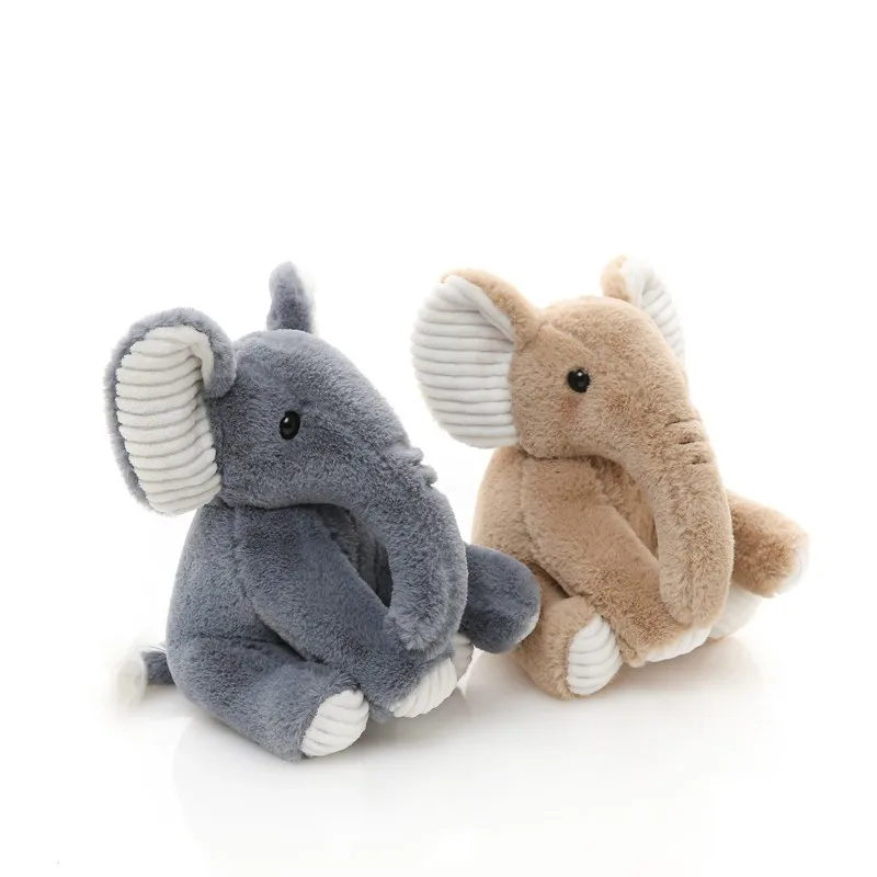Free Shipping 25cm Stuffed Sitting Elephant Plush Toy Animal Shaped