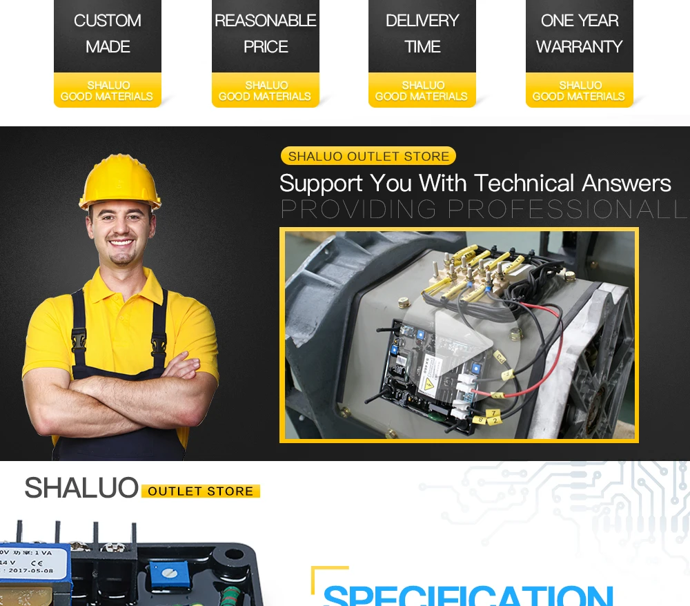 Generador diésel automático STC, estabilizadores reguladores de voltaje trifásico GB170 con potenciómetro externo