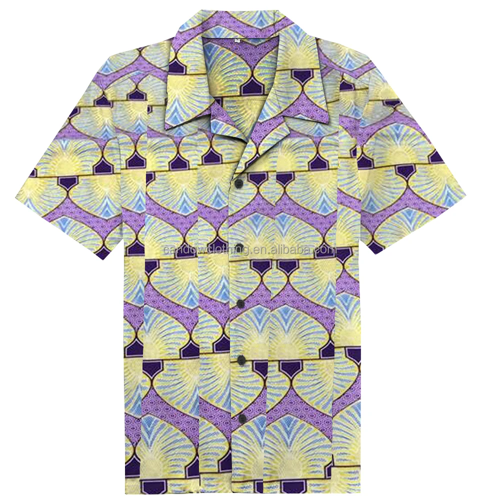 

Indonesia Popular African Wax Print batik shirts Mens High Quality Real Wax Design