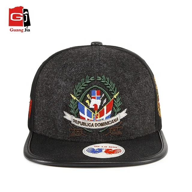 

Low MOQ custom caps hats embroidery snapback yupoong classic snapback caps hip hop, Black