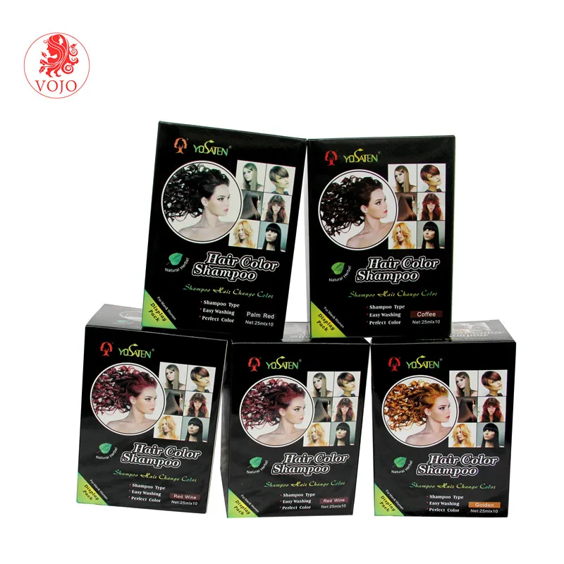 

cheapest price natural hair dye shampoo pass GMPC private label non allergic hair colour dye and no side effect hair dye shampoo, Five colors